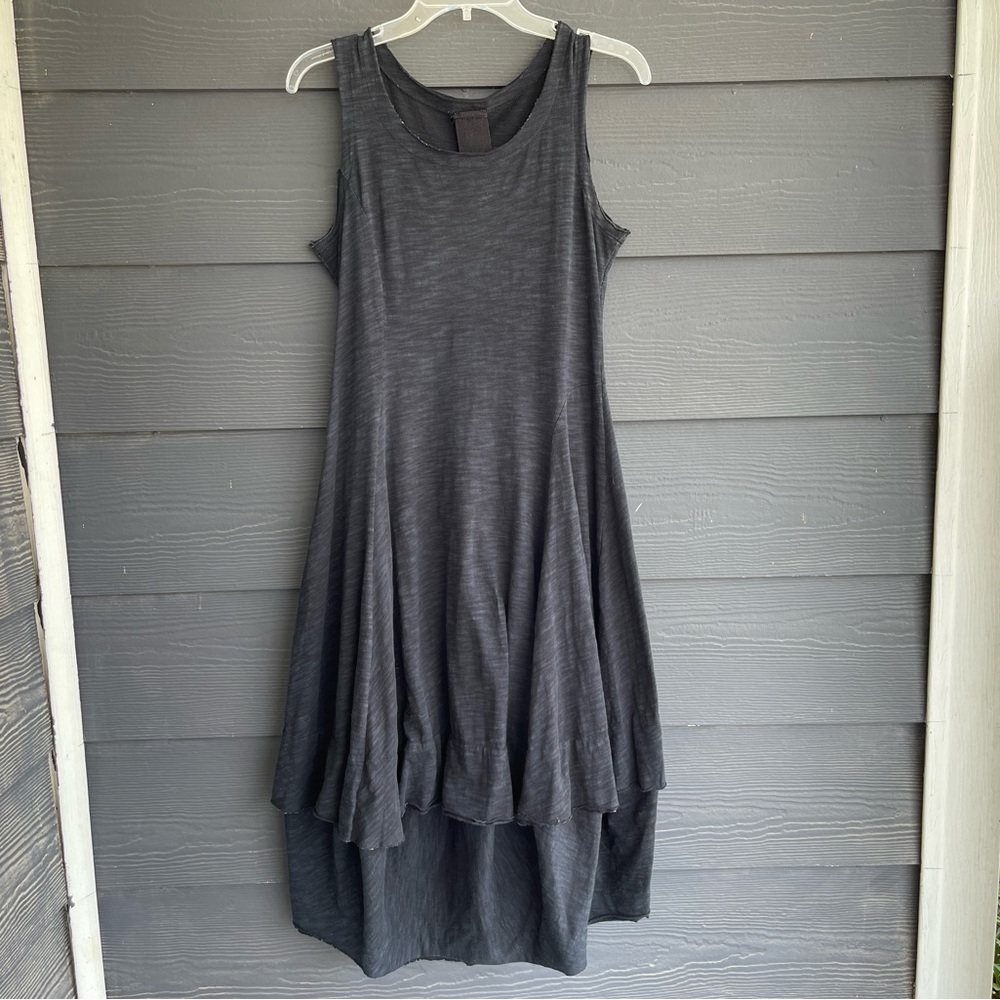 Rundholz heather knit tank dress navy layers lagenlook M -1O